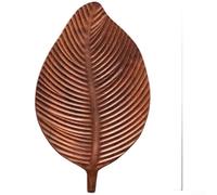 Vassoio da portata in legno di noce intagliato a mano con design per tè, caffè e dessert in marrone (B: 30 x 18 cm)