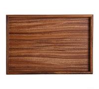 Vassoio da portata in legno di noce naturale con stile giapponese, finitura liscia e rientranze laterali per un facile trasporto, adatto per tè, caffè e snack (33 x 23 x 2,6 cm)