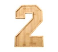 Vassoio da portata in legno - Display in legno grande per salumi e snack, forma numerica, dimensioni 30 x 20 x 1,5 cm, peso solido 300 g, fibra di legno naturale rigida, per feste di compleanno