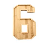 Vassoio da portata in legno - Display in legno grande per salumi e snack, forma numerica, dimensioni 30 x 20 x 1,5 cm, peso solido 300 g, fibra di legno naturale rigida, per feste di compleanno