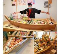 Vassoio da Portata in Legno per Sushi Boat, Grande Piatto per Sushi Boat per Sashimi Board Seafood Party, Ottimo per Sushi Ristorante O Casa, A, 100X32.5cm