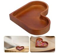 Vassoio da portata in legno: piatto di caramelle in legno a forma di cuore per