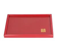 Vassoio da portata in legno, vassoio da portata decorativo rosso per tè e caffè piatto per snack tagliere per salumi per soggiorno tavolino da controsoffitto matrimonio (Piazza M)