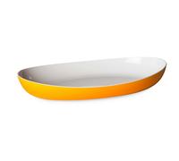 OMADA Design Piatto da Portata Grande in Plastica Bicolore, Infrangibile, 38x23x6 cm, Made in Italy, Lavabile in Lavastoviglie, linea Trendy, Giallo