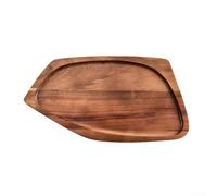 Vassoio da portata ovale irregolare, in legno naturale, multiuso, per tè, cena, dessert, pane e frutta (L)