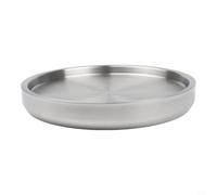 Vassoio da portata per sashimi in acciaio inossidabile 304, ispessito, isolato termicamente, per sushi, frutti di mare, pesce crudo, da pranzo, colore oro, 28 cm (argento-28 cm)