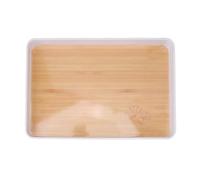 Vassoio da portata rettangolare in plastica, vassoio di stoccaggio versatile e impilabile per documenti, libri, cosmetici; organizzatore resistente con design salvaspazio per casa, (35x23 cm/13,8x9,1