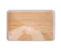 Vassoio da portata rettangolare in plastica, vassoio di stoccaggio versatile e impilabile per documenti, libri, cosmetici; organizzatore resistente con design salvaspazio per casa, (30x19,5