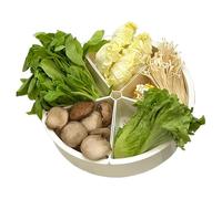 Vassoio da portata rotante diviso, Vassoio per pentole calde a 5 scomparti, Vassoio per snack di drenaggio, da portata per verdure, da portata girevole, Vassoio da portata per contorno