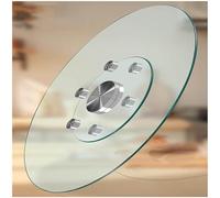 Vassoio da portata rotante trasparente con cuscinetti silenziosi, piatto girevole Lazy Susan in vetro temperato, girevole a 360°, per feste e matrimoni