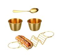 Vassoio da portata Taco - Piatti vassoio Taco | Piatti porta Taco | Supporto per burrito con cucchiaio per tazza di salsa | Lavabile in lavastoviglie, cavo resistente al calore, adatto alla griglia