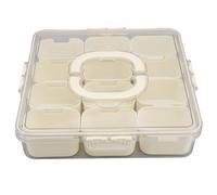 Vassoio da portata trasparente diviso con manico per coperchio, contenitore per cassetti per snack a 12 scomparti, organizzatore trasparente per dadi di frutta