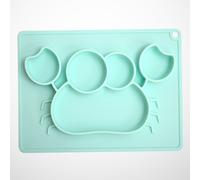Vassoio da pranzo in silicone a forma di granchio Piatto da portata con ventosa