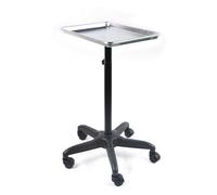 Vassoio da salone arrotolabile in alluminio, trolley con attrezzature su ruote e regolabile in altezza per auto dentale, parrucchiere (argento)