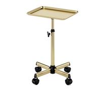 Vassoio da salone, carrello in metallo di alta qualità, vassoio per tatuaggi regolabile in altezza, vassoio per dentisti, vassoio medico per servizio spa, vassoio per rollare, oro champagne