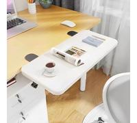 Vassoio da scrivania espandibile con clip, 40 x 20 cm, ripiano per tastiera, per casa, ufficio e scrivanie angolari, perfetto per digitare (bianco, 60 x 20 cm)