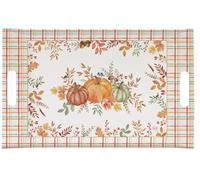 Vassoio Da Servire HARVEST Autunno Con Manici 47x31cm Bianco Arancione Easy Life
