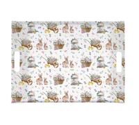 Vassoio Da Servire SPRING BLOOM Con Conigli E Fiori Con Manici 38x27cm Easy Life