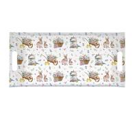 Vassoio Da Servire SPRING BLOOM Con Conigli E Fiori Con Manici 41x19cm Easy Life