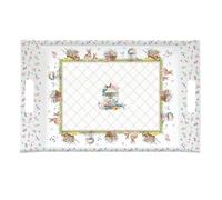 Vassoio Da Servire SPRING BLOOM Con Conigli E Fiori Con Manici 47x31cm Easy Life