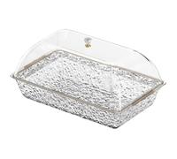 Vassoio Da Servizio A Buffet Con Coperchio, Copertura Chiara Per La Ristorazione, Base Antiscivolo Strutturata, Piastra Di Visualizzazione Di Cibo Da 16,3X9,8 Pollici Per Snack, Antipasti, Feste Ed Ev