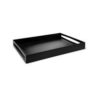 VASSOIO DA SERVIZIO IN LEGNO NERO 55 X 40 CM GRANDE RETTANGOLARE PER CENA, COLAZ