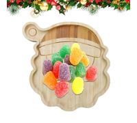 Vassoio Da Servizio Natale | Vassoio in Legno con Babbo Natale per Formaggi - Centrotavola, Portata per Salumi Crackers Pane Frutta Frutti di Mare Festività | Stuzzichini Pane Antipasti