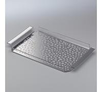Vassoio da tavola in plexiglas 35x20,5xh2.5 cm con maniglie decoro Pavè specchio trasparente