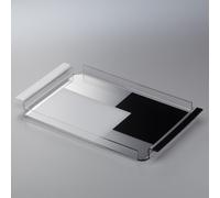 Vassoio da tavola in plexiglas 35x20,5xh2.5 cm con maniglie decoro tetris