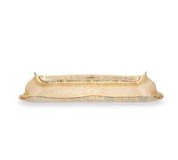 Vassoio da tavola portabicchieri, Dolci Portata BIG Plexiglass LEAVERS GOLD Linea DRAPPEGGI PIZZO , 55x32 h 5 cm - 0,5 kg Colore Oro oro