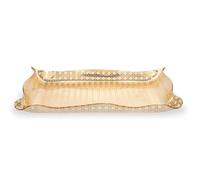 Vassoio da tavola portabicchieri, Dolci Portata SMALL Plexiglass Gold Paglia di Vienna Linea DRAPPEGGI, 41x31 h 5 cm - 0,25 kg Colore Oro oro