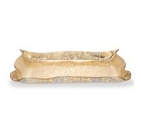 Vassoio da tavola portabicchieri, Dolci Portata SMALL Plexiglass LEAVERS GOLD Linea DRAPPEGGI PIZZO, 41x31 h 5 cm - 0,25 kg Colore Oro oro
