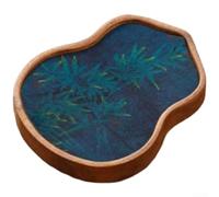 Vassoio da tè compatto progettato con materiale di noce naturale e pregevole fattura per una perfetta integrazione in qualsiasi spazio (A)