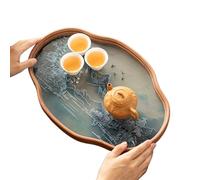 Vassoio da tè in - di pittura cinese da servizio, elegante centrotavola di cerimonia del tè | Piattaforma di succo di caffè multifunzionale, supporto per la torta per la colazione, decora