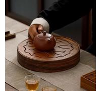 Vassoio da tè in legno di noce con contenitore per l'acqua, piatto da portata da 25 cm, in silicone, perfetto per feste del tè e decorazioni per la casa, design elegante per intrattenere.