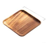 Vassoio da tè in legno di noce in stile giapponese per servire il tè secco, cerimonie del tè, snack e frutta, realizzato a mano con venature naturali, finitura liscia, compatto, 30 x 20 x (B)