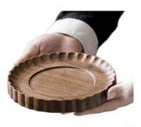 Vassoio da tè in legno massello di noce nero con squisito motivo a margherite, 36 cm, compatto e asciutto, per cucina di casa, decorazione in stile retrò di lusso, bordi lisci e arrotondati
