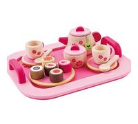 Trudi Vassoio da Tè (22 pz) by Sevi | Giochi in legno bambini. Set da the bambina. Prepara la merenda | 27x23cm | Giochi di imitazione | modello 82314