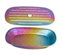 Vassoio da tè ultraleggero in lega Ti, per conservare e scolare il tè puro, a doppio scopo, per scolare l'acqua (colorato)