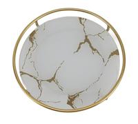 Vassoio da Toilette Antiscivolo per Bagno Elegante Vassoio Rotondo Organizer Texture Squisita Facile da Pulire per Cosmetici Gioielli Ferro (#1)