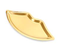 Vassoio Decorativa Piatto di Stoccaggio in Acciaio Inossidabile Forma delle Labbra Organizzatore per Gioielli Cosmetici Candela Tè Snack, Oro