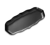 Vassoio Decorativa Piatto di Stoccaggio in Acciaio Inossidabile Ondulato Organizzatore per Gioielli Cosmetici Candela Tè Snack, Nero