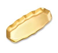 Vassoio Decorativa Piatto di Stoccaggio in Acciaio Inossidabile Ondulato Organizzatore per Gioielli Cosmetici Candela Tè Snack, Oro