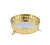 Vassoio Decorativo Centrotavolo Gold con Specchio 26 cm
