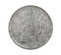 Vassoio Decorativo in Metallo Argento Traforato Rotondo Stile Retró 49 cm