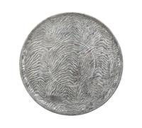 Vassoio Decorativo in Metallo Argento Traforato Rotondo Stile Retró 49 cm Kitnos