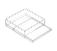 Vassoio decorativo smerlato con cassetto, organizer trasparente per accessori da scrivania, organizer per oggetti artistici e artigianali, foto, appartamento, casa, tavolino da caffè, vassoi in