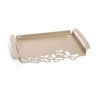 Vassoio Decorato con Farfalle Personalizzabile con Foto - Ideale come Complemento d'Arredo o idea regalo - Colori Sabbia e Bianco Disponibili (Sabbia)