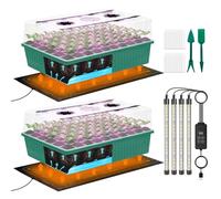 Vassoio di avviamento per semi autoirrigante a 120 celle con luce per coltivare, vassoi per semi da interno con tappetino termico, vassoi per la germinazione delle piante a luminosità regolabile, kit