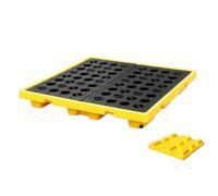 Vassoio di contenimento delle fuoriuscite di olio, piattaforma modulare con grata per stoccaggio del tamburo e protezione anti-perdite